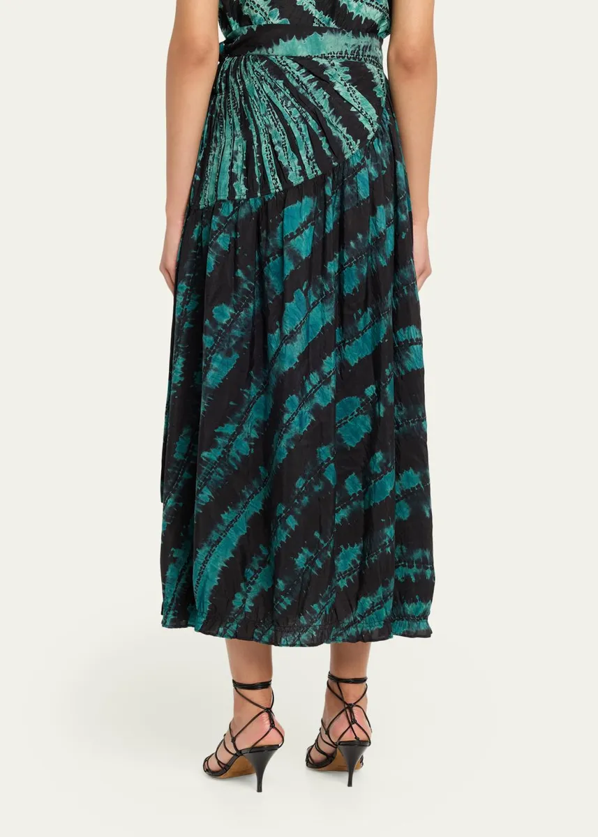 Ulla Johnson Freya Shibori Tie-Dye Midi Skirt | Thumbnail 3 Ulla Johnson Freya Shibori Tie-Dye Midi Skirt | Thumbnail 3