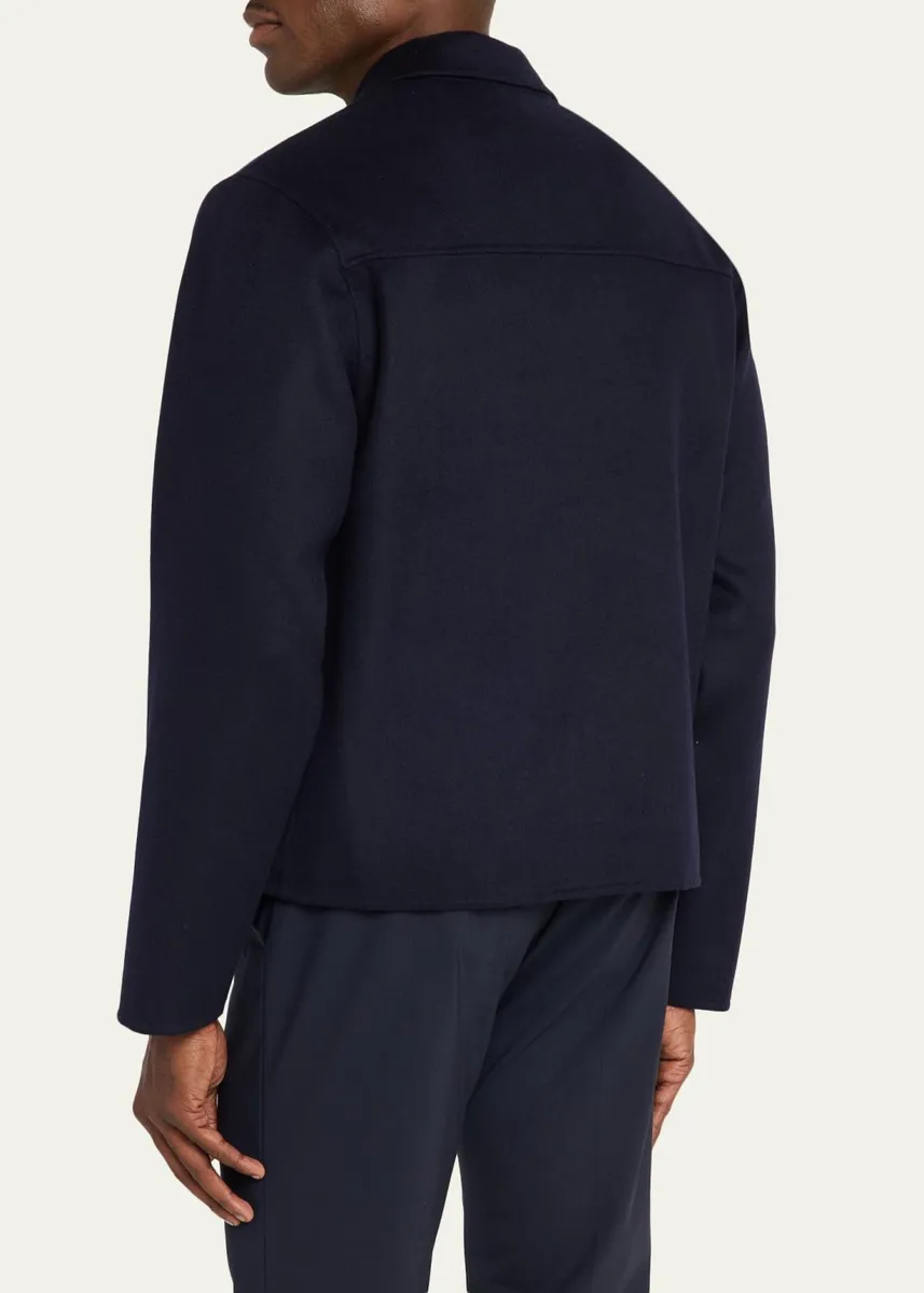 OFFICINE GÉNÉRALE Men's Split Wool Double-Zip Bomber Jacket | Thumbnail 3