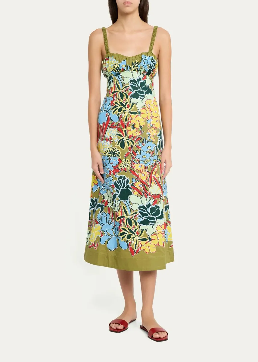 ALÉMAIS Solstice Floral Cotton Midi-Dress | Thumbnail 2