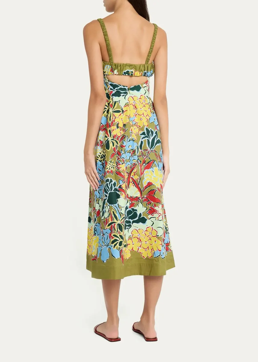 ALÉMAIS Solstice Floral Cotton Midi-Dress | Thumbnail 3