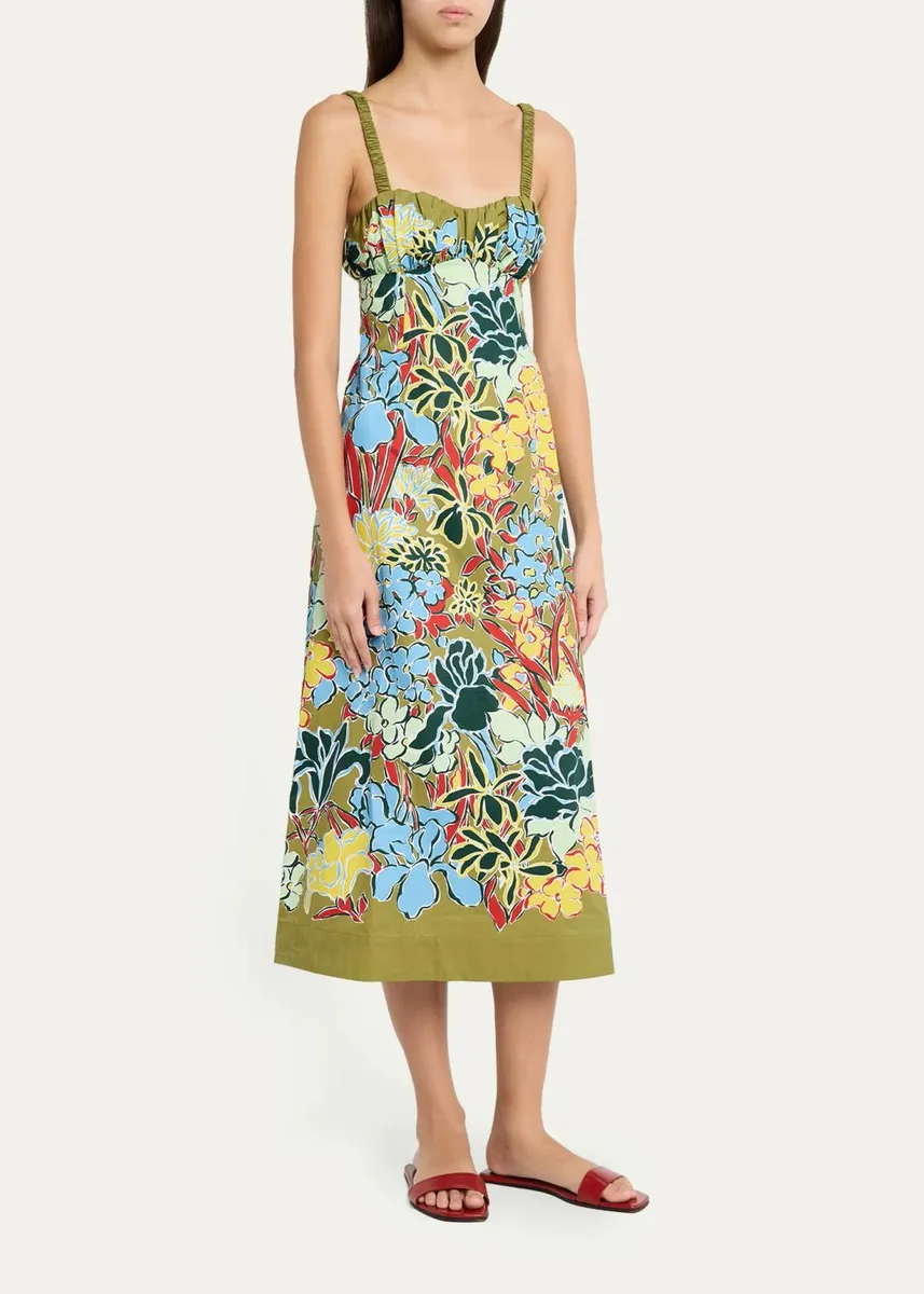 ALÉMAIS Solstice Floral Cotton Midi-Dress | Thumbnail 4