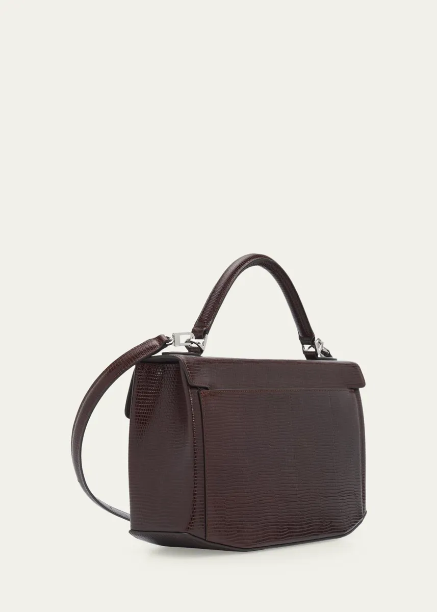 TOTEME Clip Lizard-Embossed Top-Handle Bag | Thumbnail 3