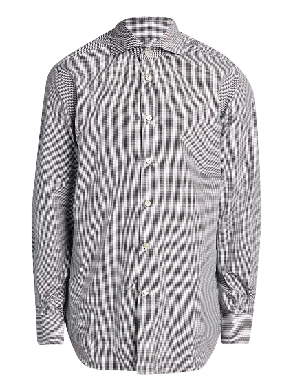 Kiton Men's Mini-Check Cotton Button-Down Shirt