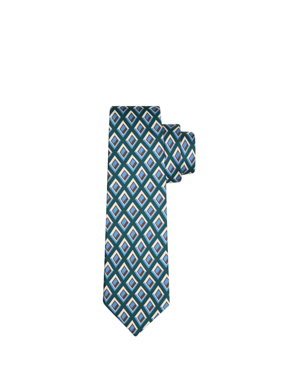 Kiton Men's Diamond-Pattern Silk Sevenfold Tie | Thumbnail 2
