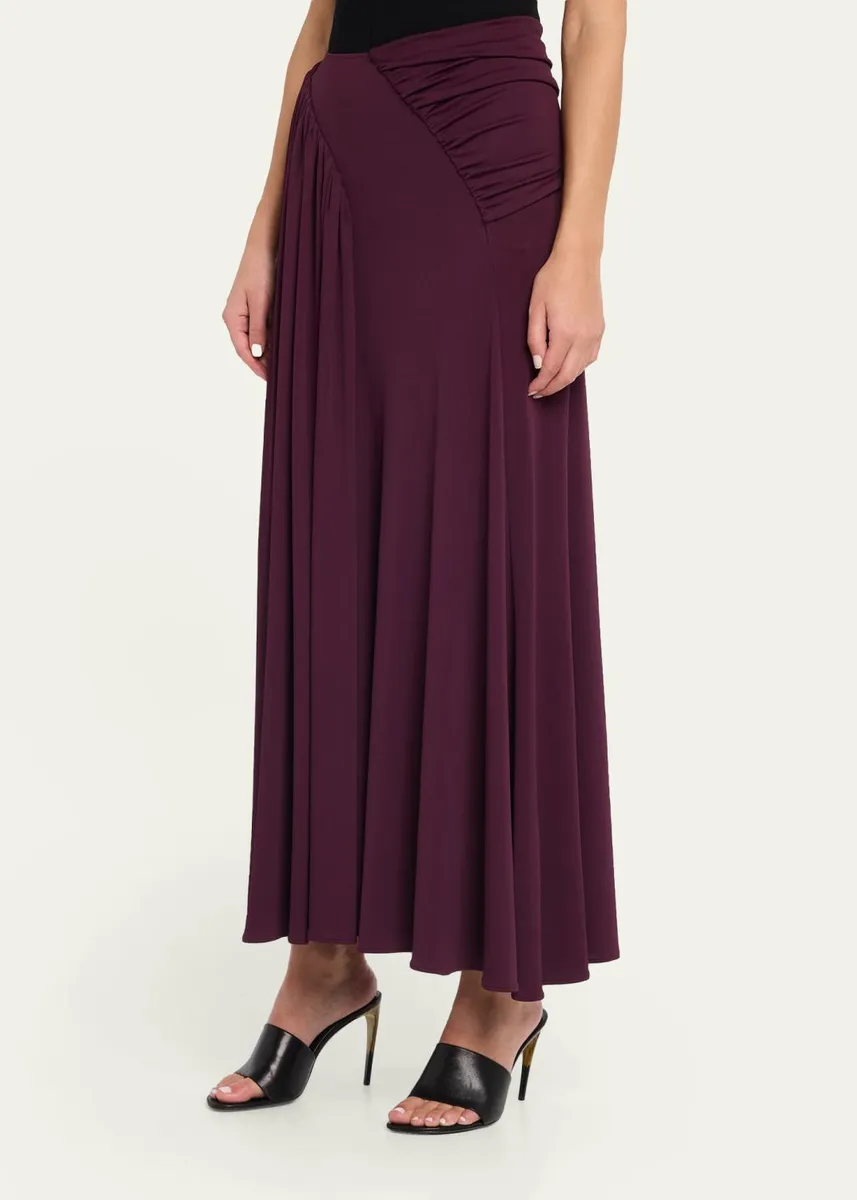 Rabanne Ruched Jersey A-Line Maxi Skirt | Thumbnail 4 Rabanne Ruched Jersey A-Line Maxi Skirt | Thumbnail 4