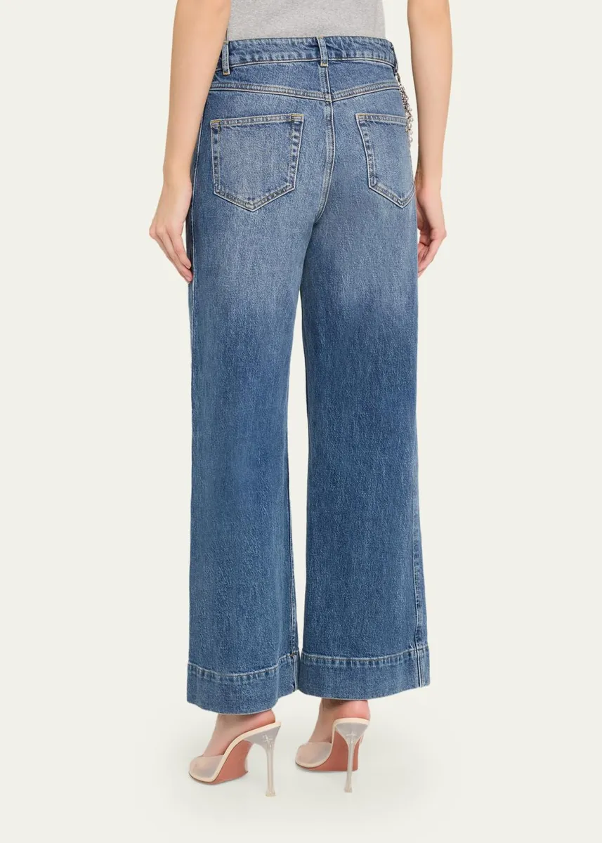 Cinq à Sept Pearly-Chain Cropped Wide-Leg Jeans | Thumbnail 3 Cinq à Sept Pearly-Chain Cropped Wide-Leg Jeans | Thumbnail 3