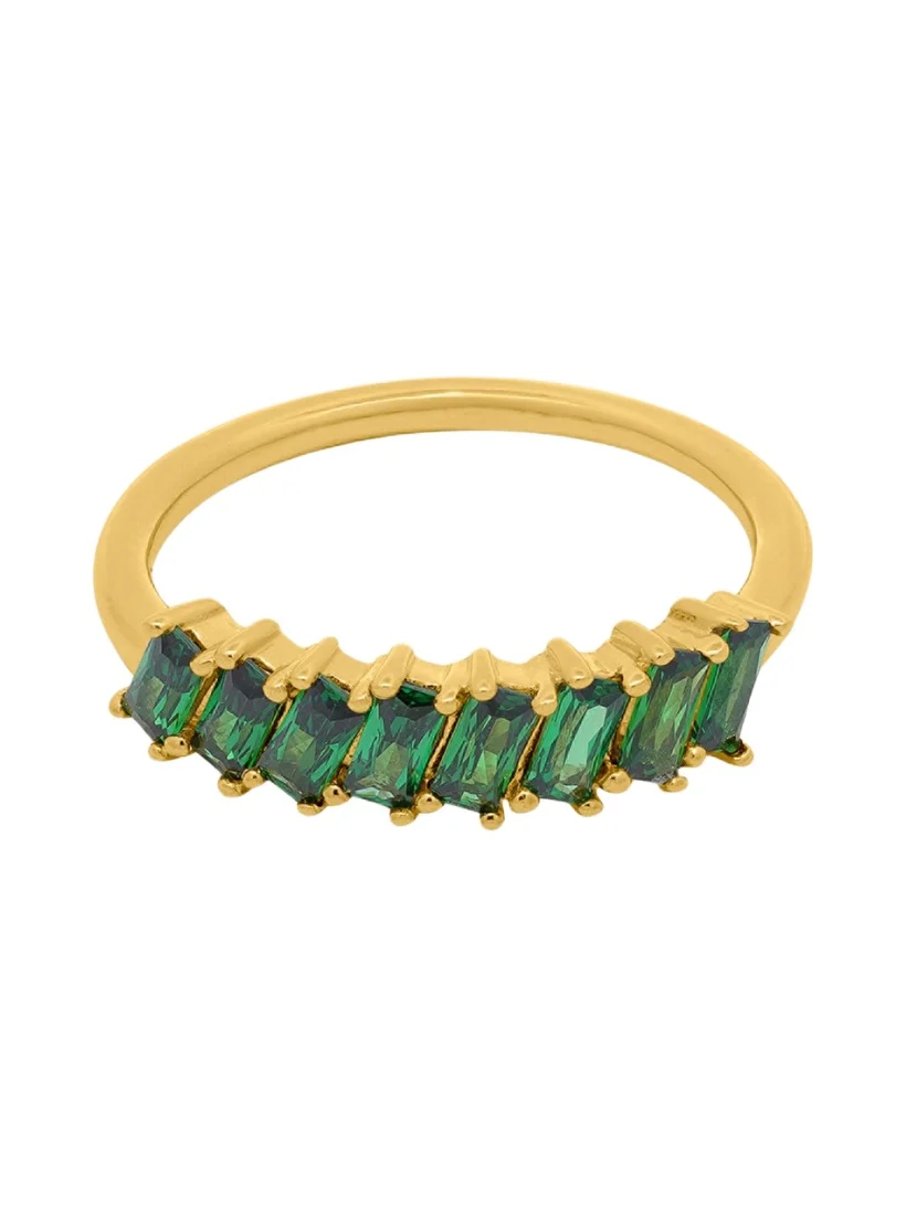 Gwen Beloti CZ Emerald Baguette Ring