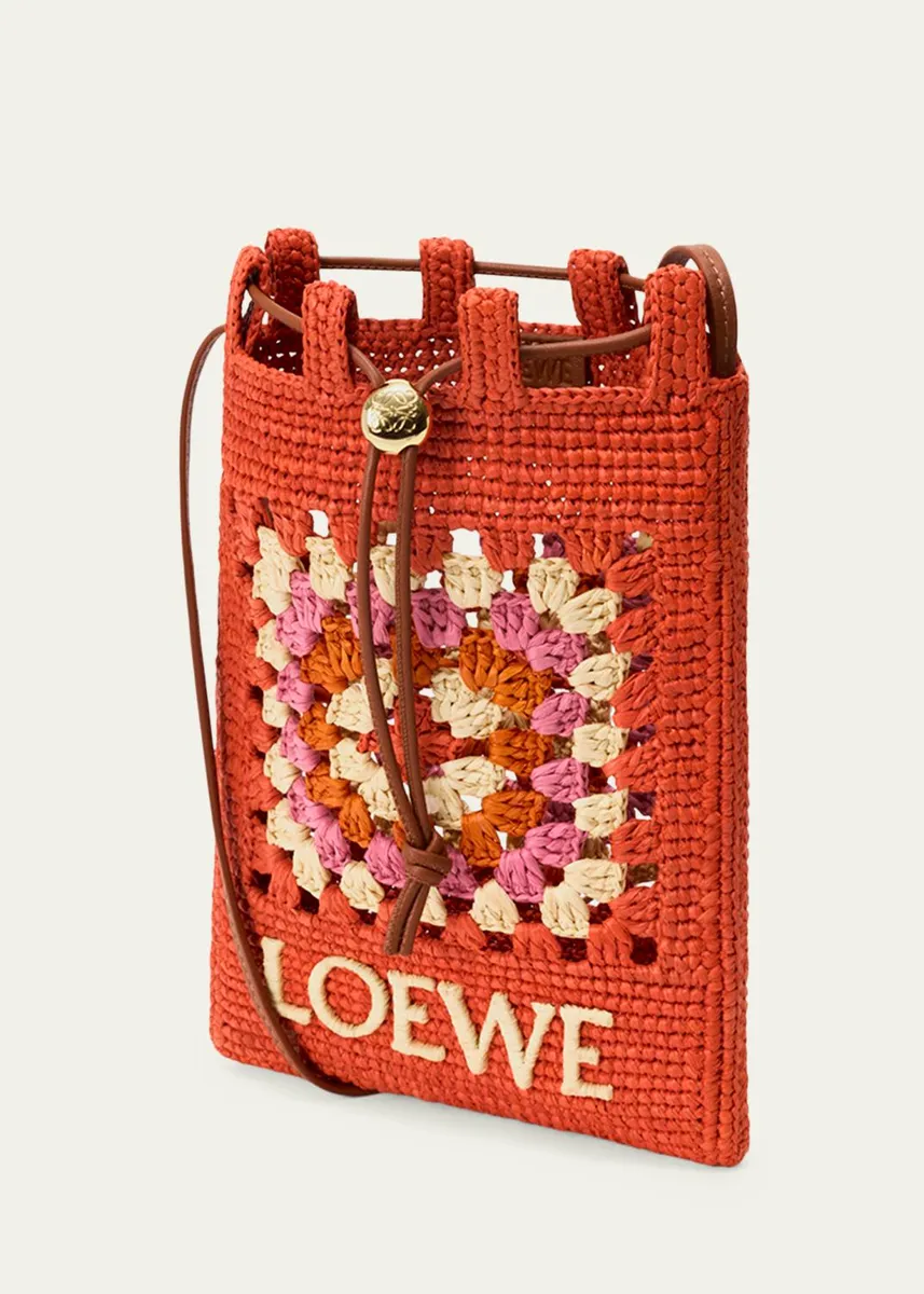 Loewe x Paula's Ibiza Crochet Raffia Pocket Crossbody Bag | Thumbnail 2