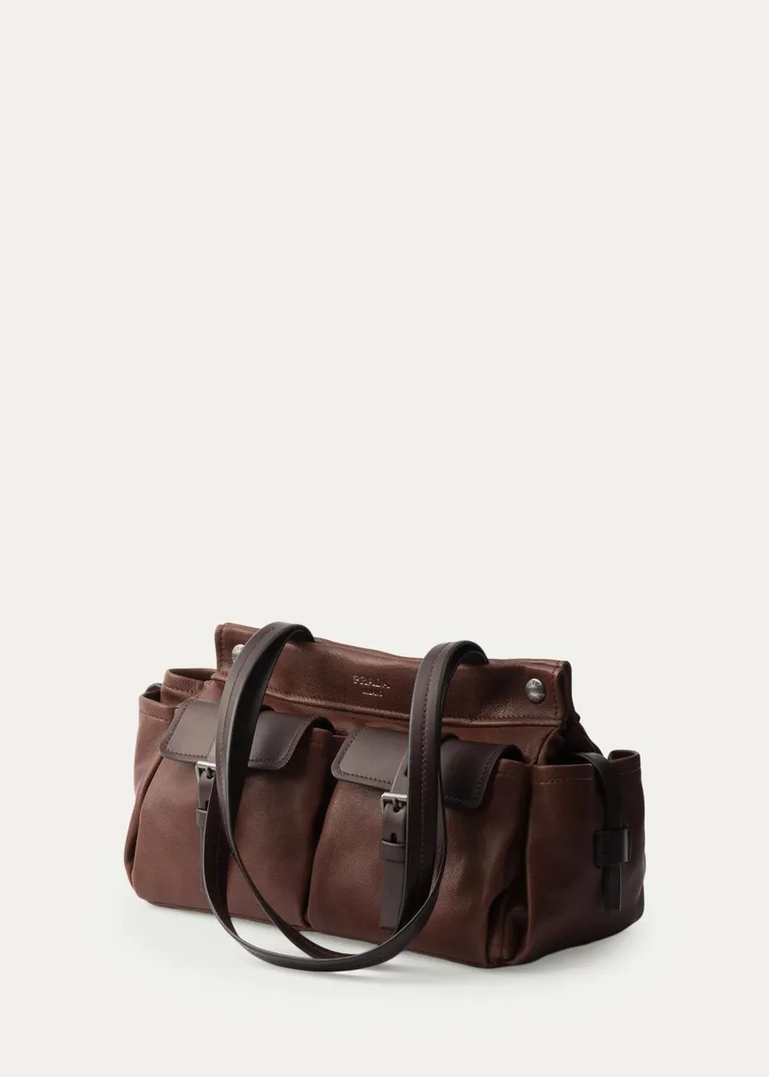 Prada Route Medium Buffalo Leather Shoulder Bag | Thumbnail 2 Prada Route Medium Buffalo Leather Shoulder Bag | Thumbnail 2