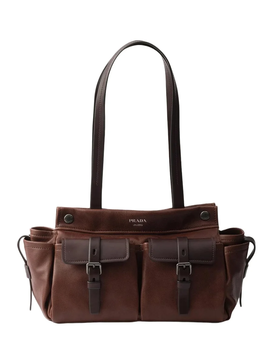 Prada Route Medium Buffalo Leather Shoulder Bag