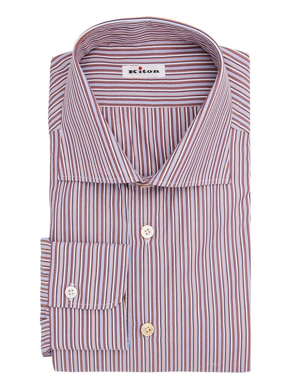 Kiton Men's Variegated Stripe Cotton Dress Shirt