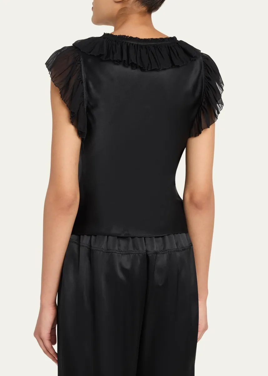 Ulla Johnson Ilyana Silk Ruffle Blouse | Thumbnail 3 Ulla Johnson Ilyana Silk Ruffle Blouse | Thumbnail 3
