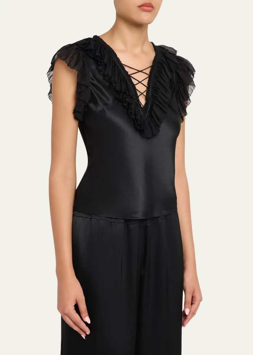 Ulla Johnson Ilyana Silk Ruffle Blouse | Thumbnail 4 Ulla Johnson Ilyana Silk Ruffle Blouse | Thumbnail 4