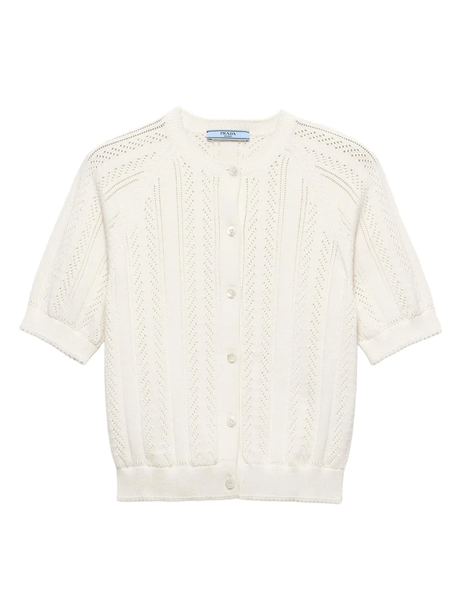 Cotton Short-Sleeve Cardigan