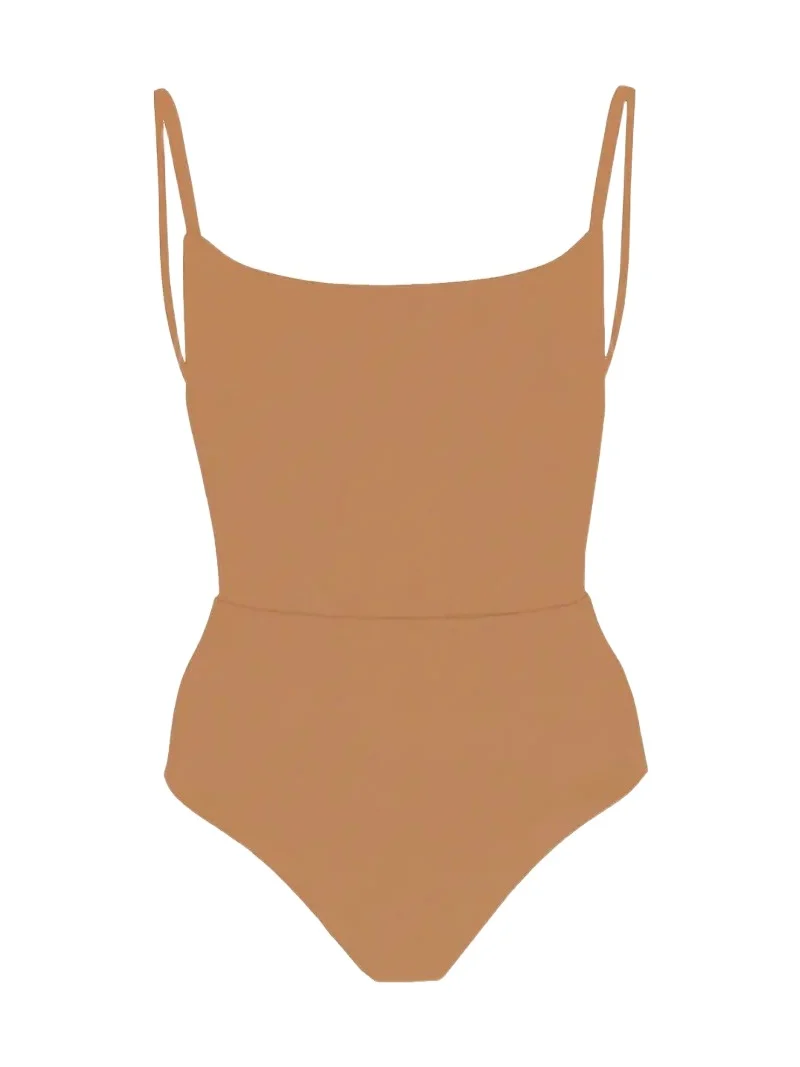 Mixed Stripes Square-Neck One-Piece Swimsuit