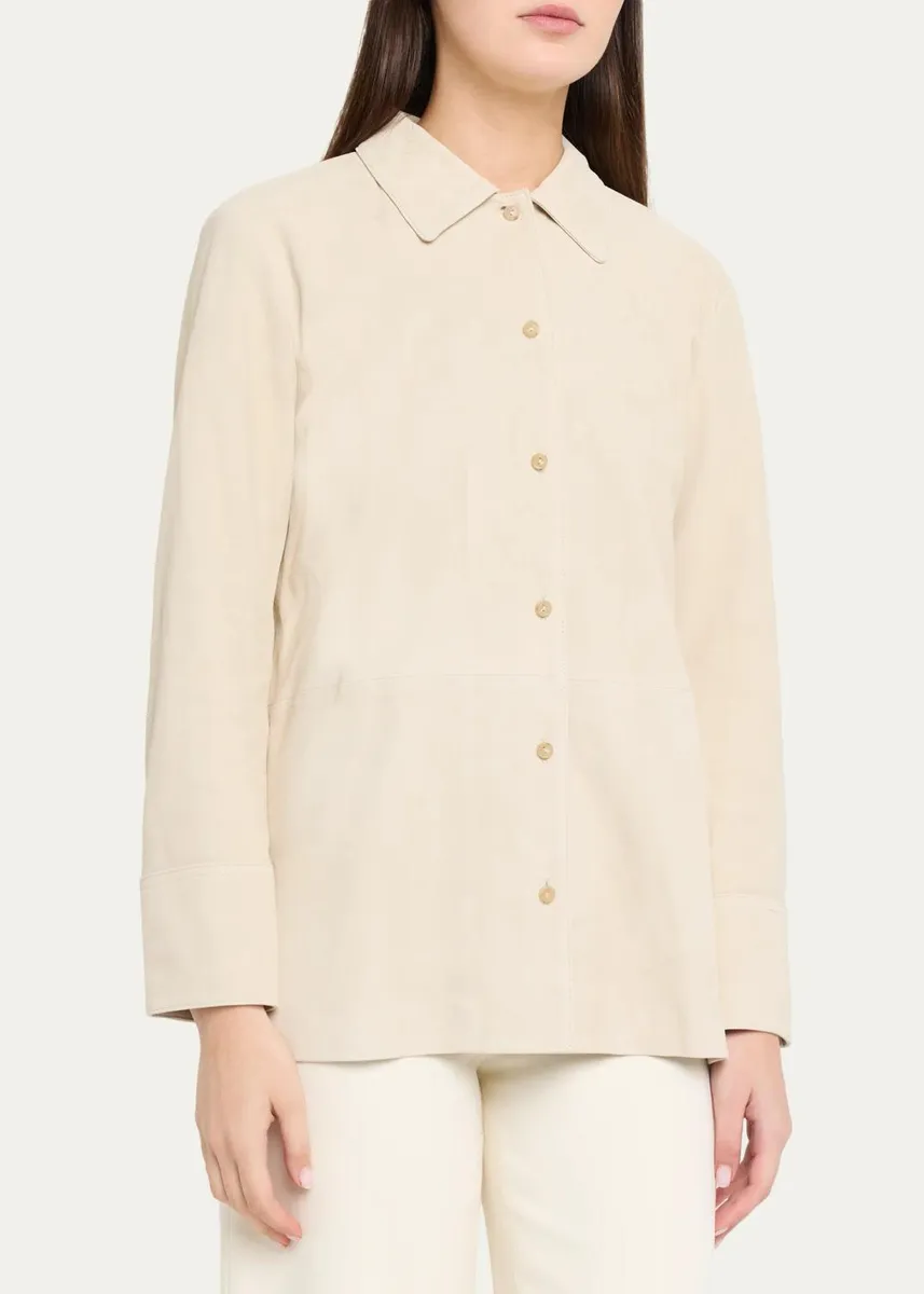 Vince Suede Paneled Shirt Jacket | Thumbnail 4