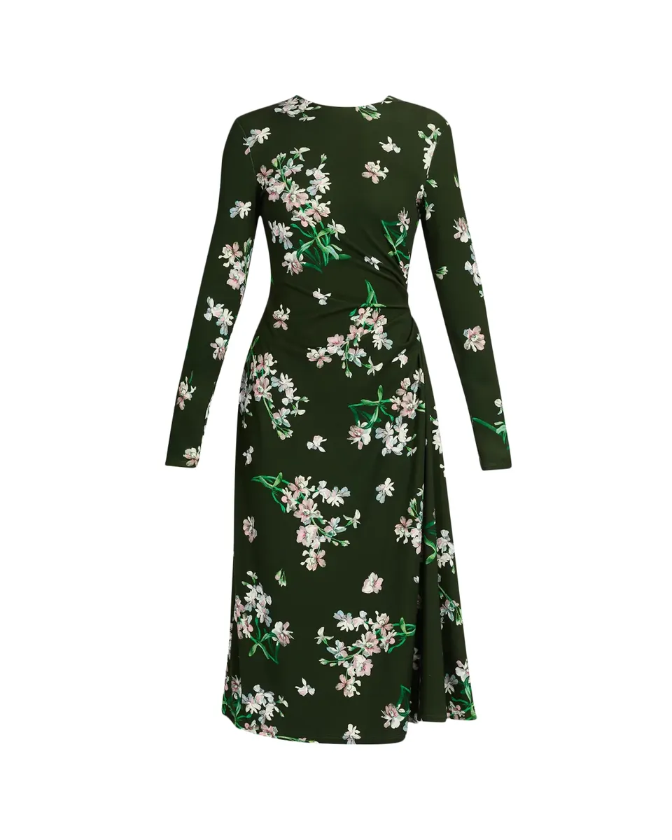 Erdem Floral Ponte Long-Sleeve Midi Dress | Thumbnail 2 Erdem Floral Ponte Long-Sleeve Midi Dress | Thumbnail 2