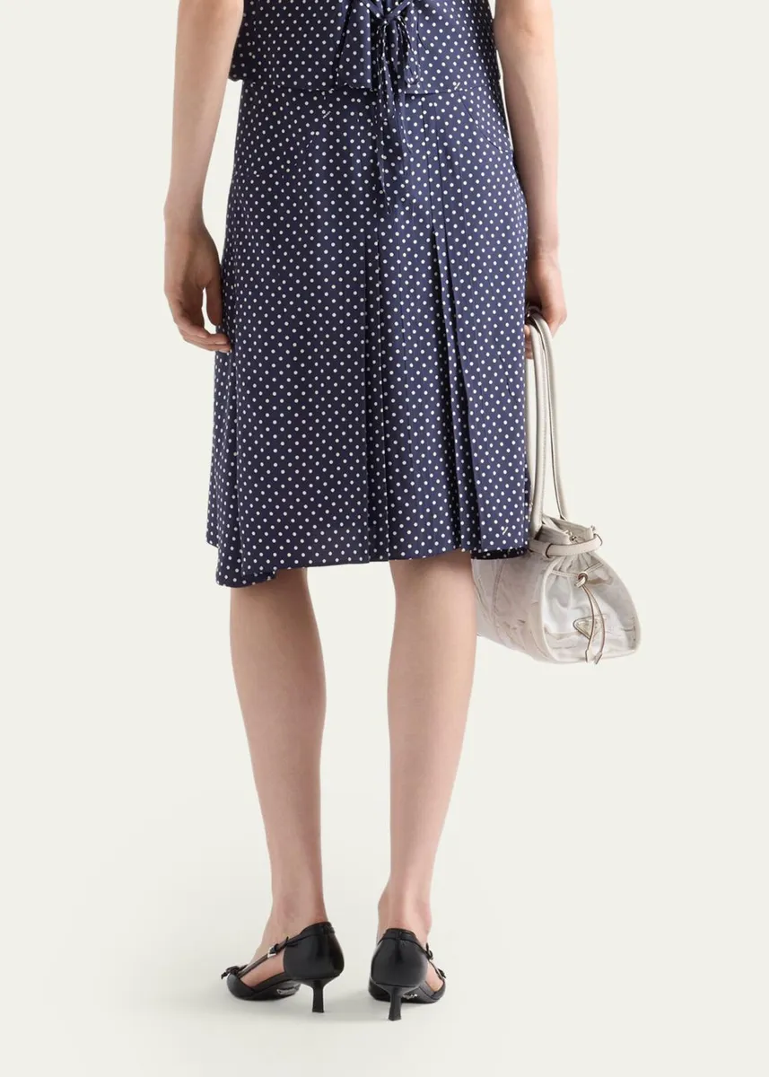 Prada Satin Polka Dot Midi Skirt | Thumbnail 3