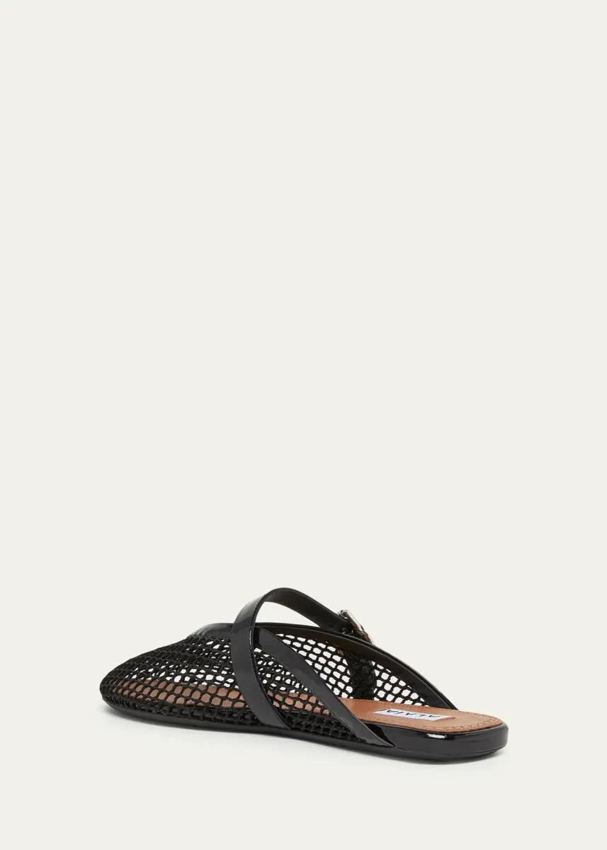 ALAÏA Mesh Mary Jane Ballerina Mules | Thumbnail 2
