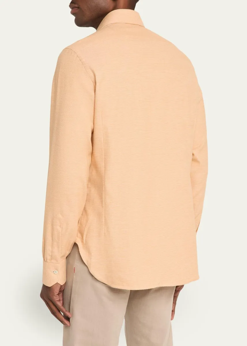 Kiton Men's Cotton Micro-Check Classic Fit Sport Shirt | Thumbnail 3