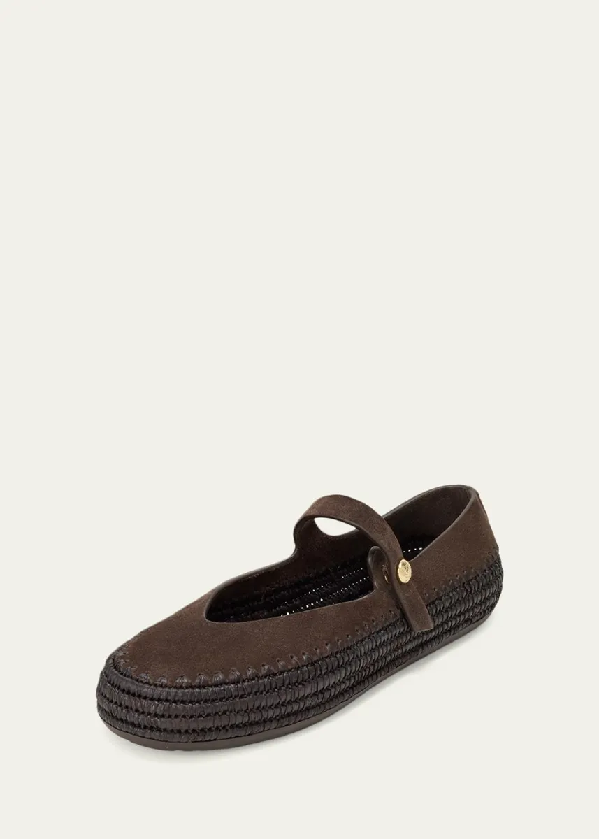 Loewe x Paula's Ibiza Rio Suede Mary Jane Espadrille Flats | Thumbnail 2