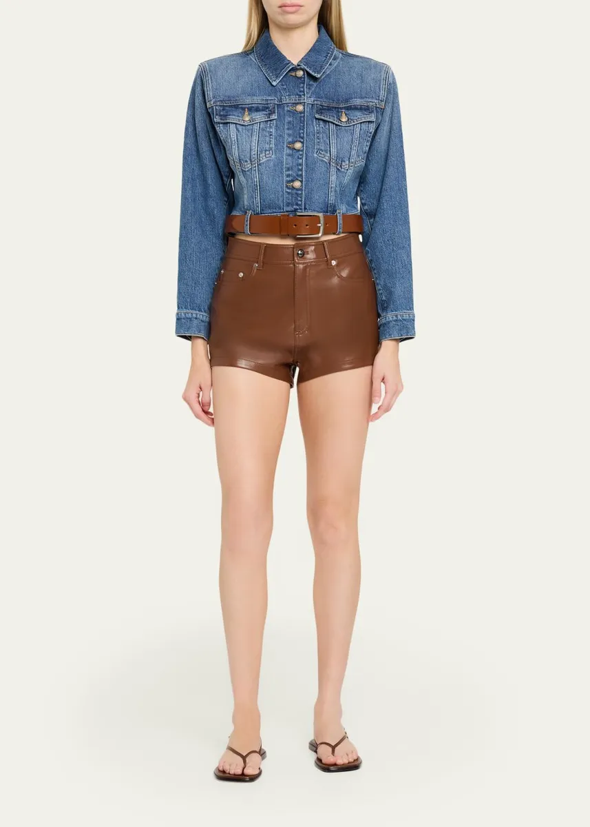 Cinq à Sept Dani Vegan Leather Shorts | Thumbnail 2 Cinq à Sept Dani Vegan Leather Shorts | Thumbnail 2