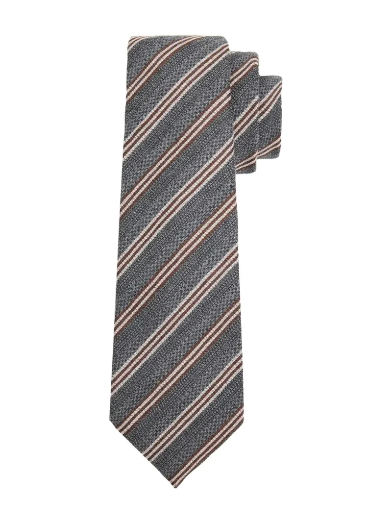 Kiton Men's Multi-Stripe Silk Sevenfold Tie