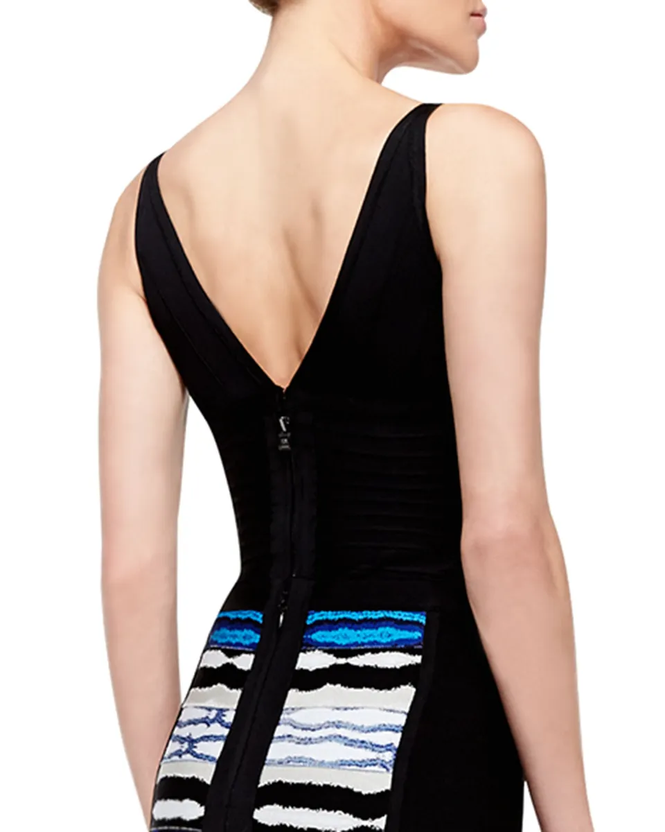 Diane von Furstenberg Zella Striped Twist-Front Plunging Midi Dress | Thumbnail 6