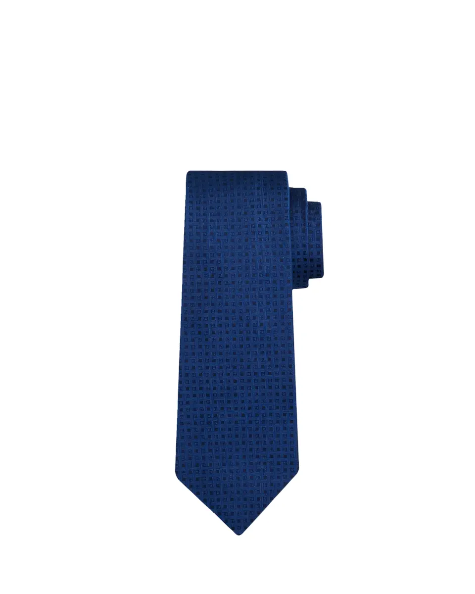Kiton Men's Woven Micro-Geometric Silk Seven-Fold Tie | Thumbnail 2