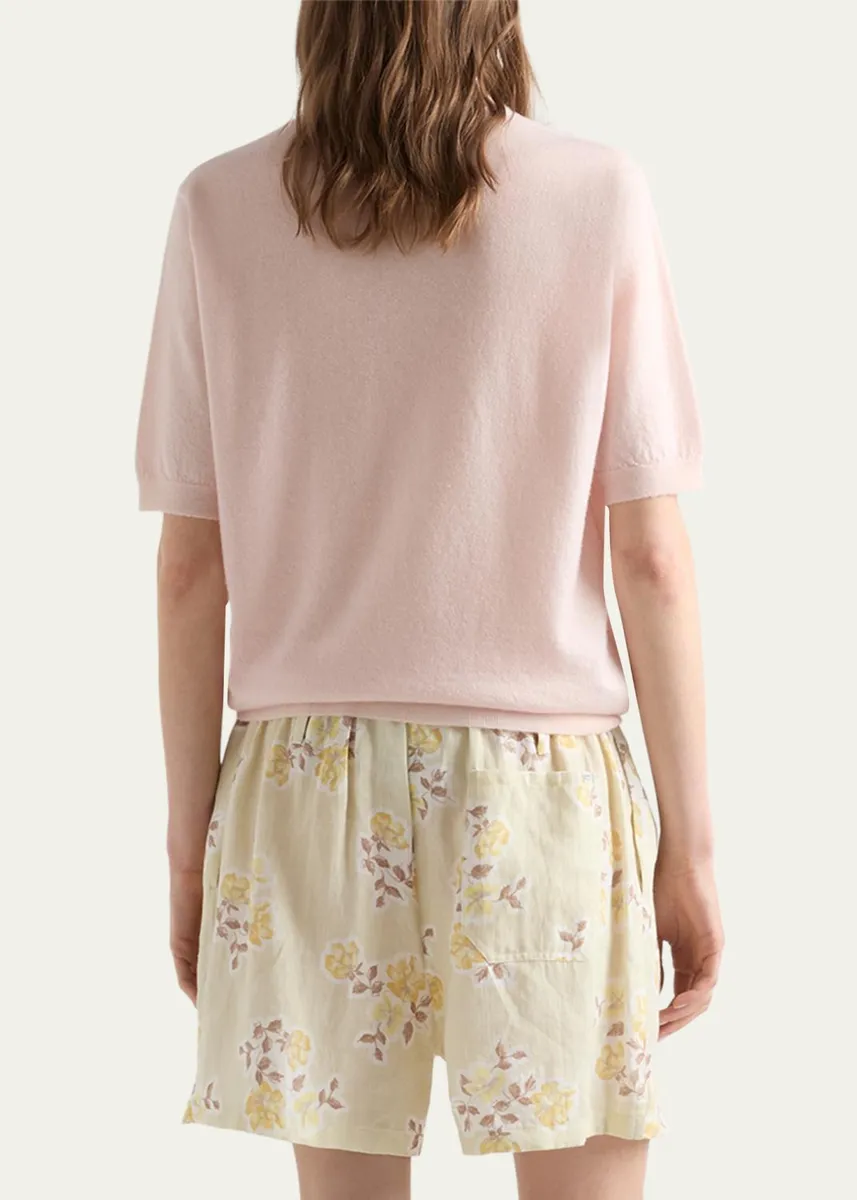 Prada Superfine Cashmere Short-Sleeve T-Shirt | Thumbnail 3 Prada Superfine Cashmere Short-Sleeve T-Shirt | Thumbnail 3