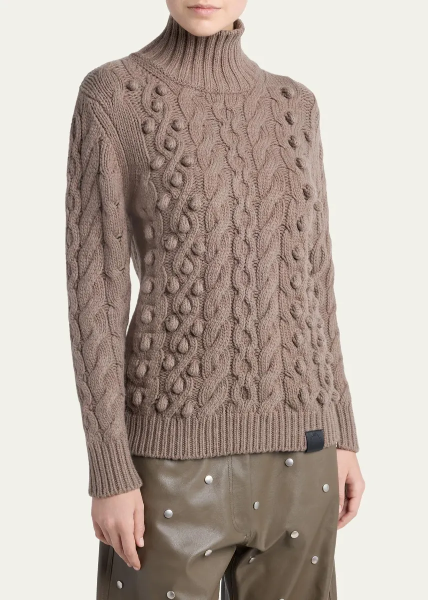 Stella McCartney Bobble Cable Knit Turtleneck Sweater | Thumbnail 4 Stella McCartney Bobble Cable Knit Turtleneck Sweater | Thumbnail 4