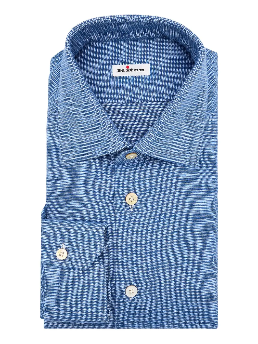 Kiton Men's Micro-Pattern Cotton Dress Shirt