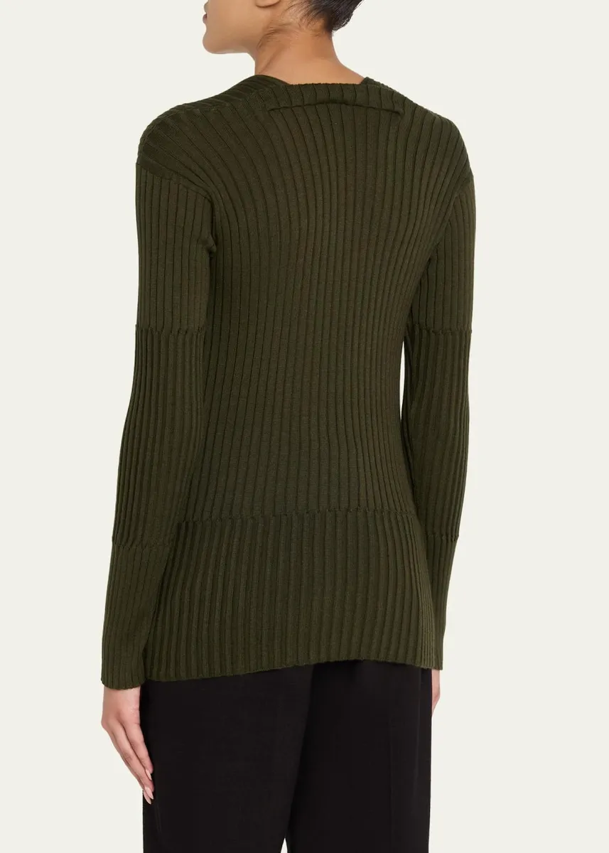 Bottega Veneta Claw Embellished Cashmere-Silk Rib Sweater | Thumbnail 3 Bottega Veneta Claw Embellished Cashmere-Silk Rib Sweater | Thumbnail 3