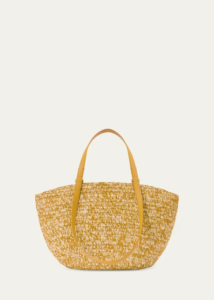 Loewe x Paula's Ibiza Medium Eclipse Basket Bag in Melange Raffia and Calfskin | Thumbnail 3