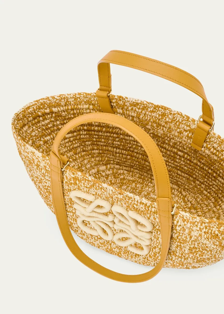 Loewe x Paula's Ibiza Medium Eclipse Basket Bag in Melange Raffia and Calfskin | Thumbnail 4
