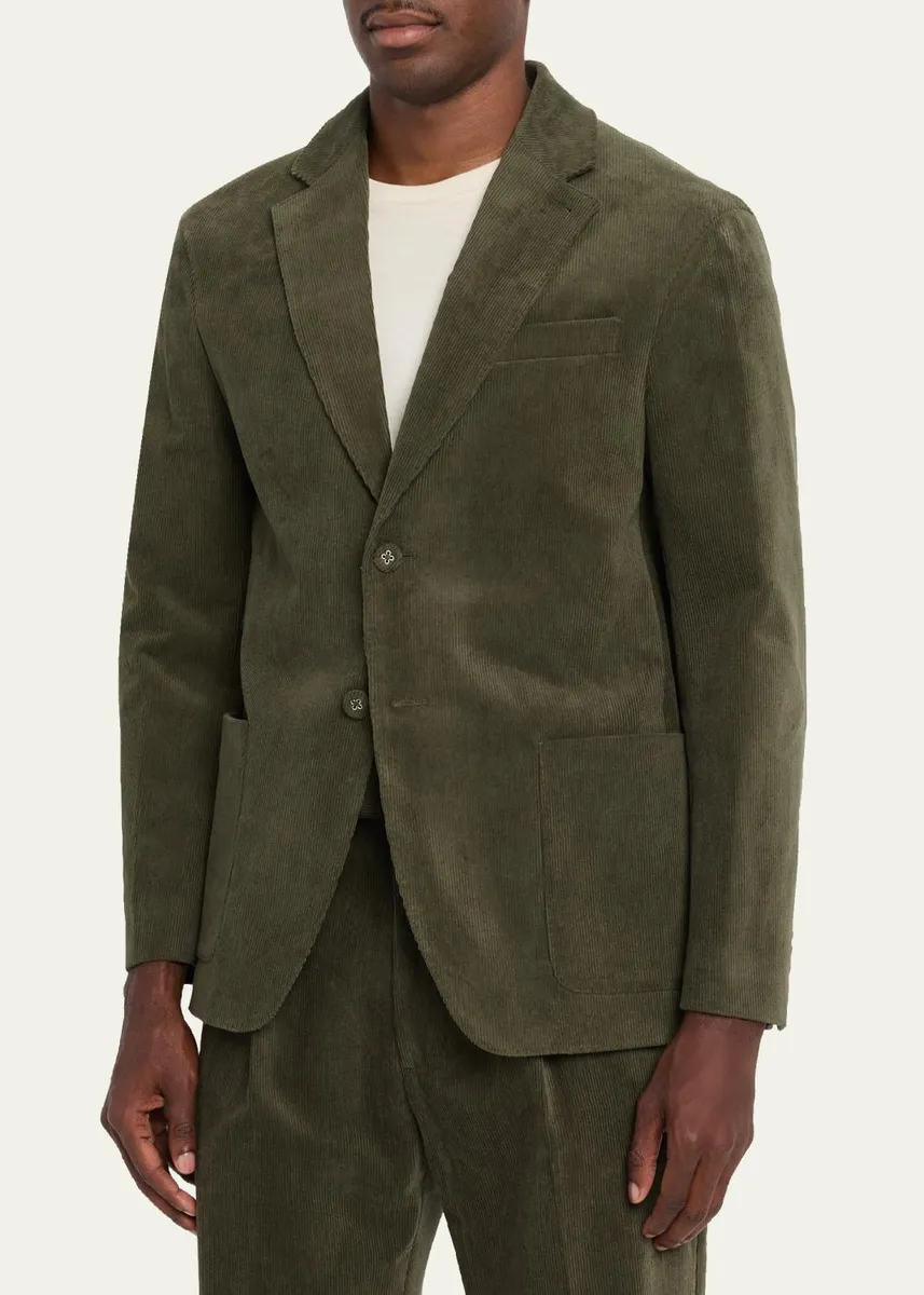 OFFICINE GÉNÉRALE Men's Michel Corduroy Single-Breasted Sport Coat | Thumbnail 4