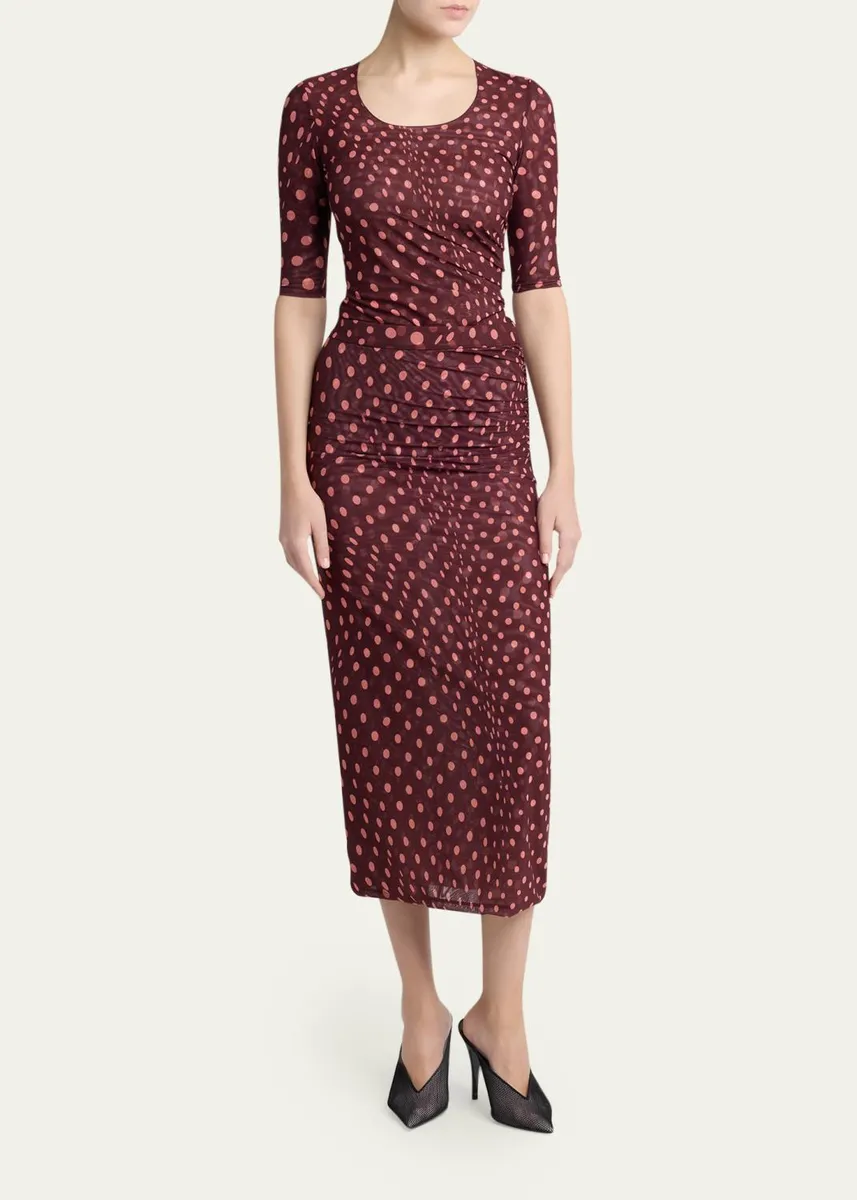 Stella McCartney Polka Dot Mesh Elbow-Sleeve Top | Thumbnail 2 Stella McCartney Polka Dot Mesh Elbow-Sleeve Top | Thumbnail 2