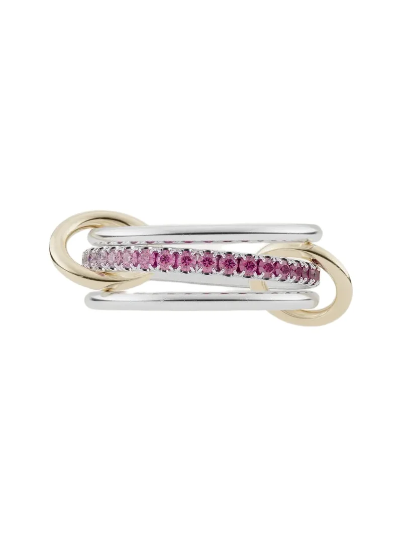 Spinelli Kilcollin Tigris Silver and 18K Gold Pink Ombre Ring