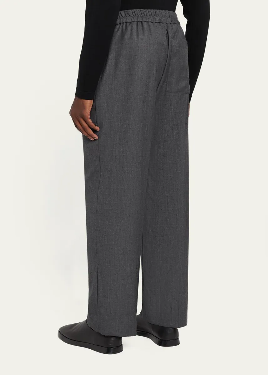 OFFICINE GÉNÉRALE Men's Nilson Soft Wool Elastic Drawstring Pants | Thumbnail 3 OFFICINE GÉNÉRALE Men's Nilson Soft Wool Elastic Drawstring Pants | Thumbnail 3