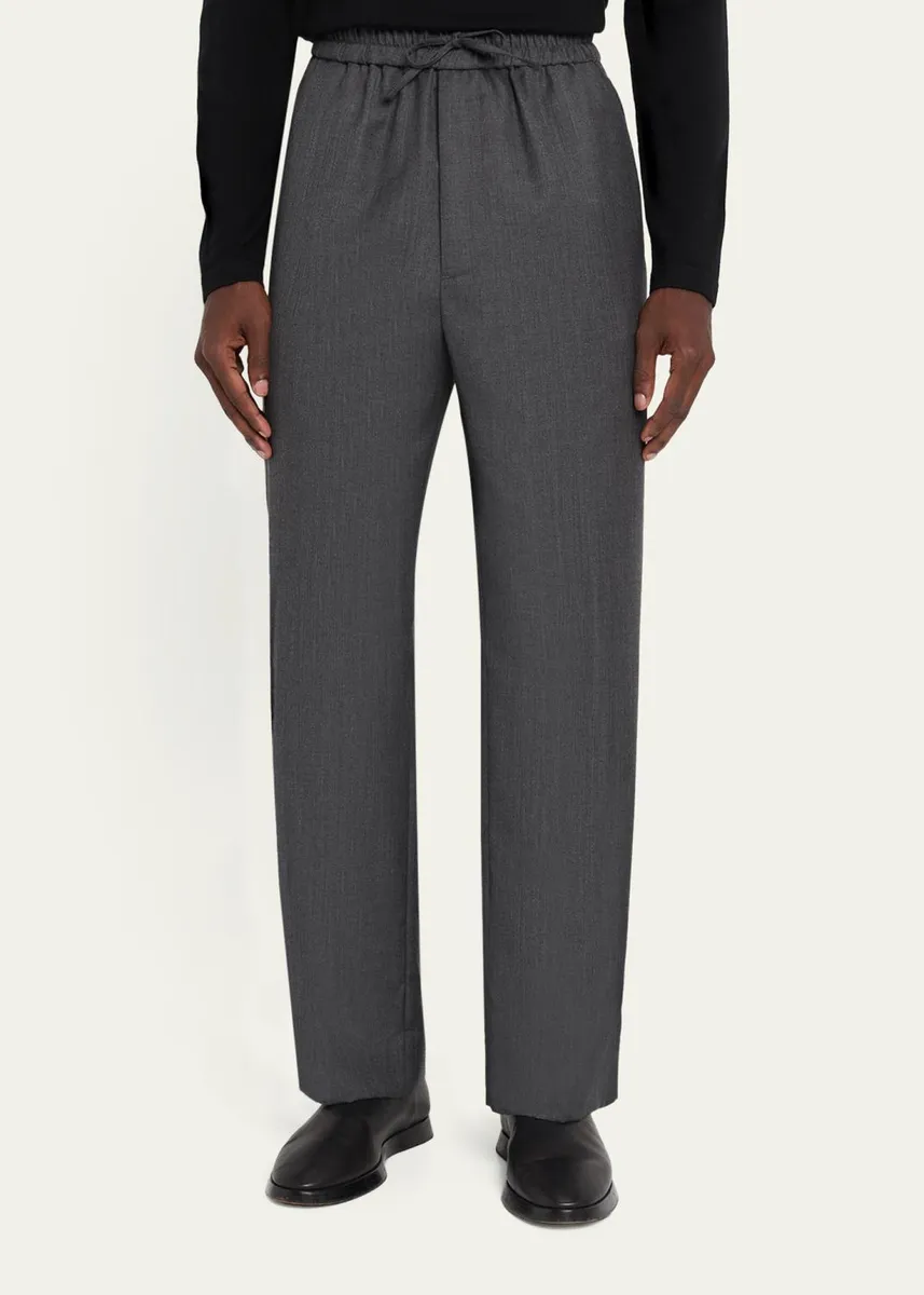 OFFICINE GÉNÉRALE Men's Nilson Soft Wool Elastic Drawstring Pants | Thumbnail 4 OFFICINE GÉNÉRALE Men's Nilson Soft Wool Elastic Drawstring Pants | Thumbnail 4