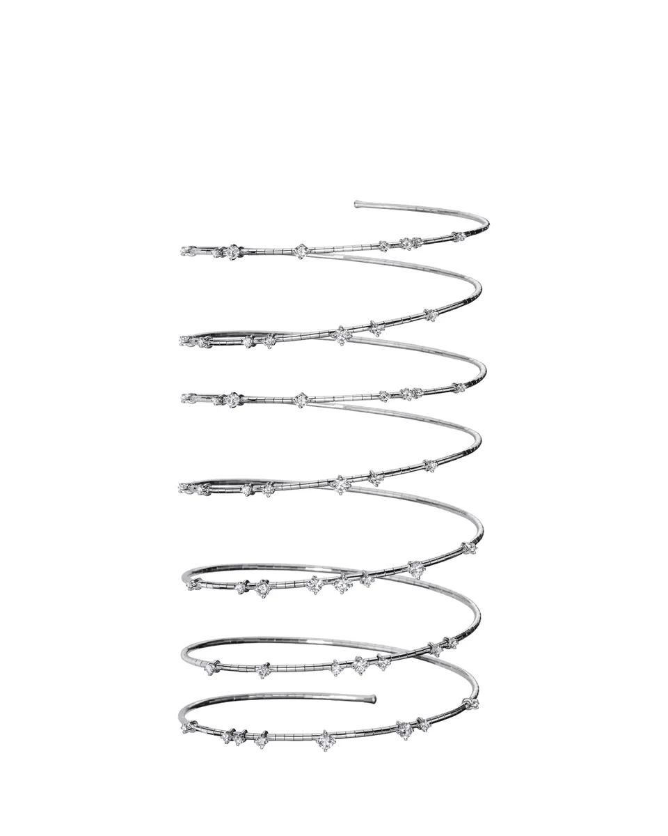 MATTIA CIELO 18K White Gold and Titanium Diamond Coil Bracelet | Thumbnail 2 MATTIA CIELO 18K White Gold and Titanium Diamond Coil Bracelet | Thumbnail 2