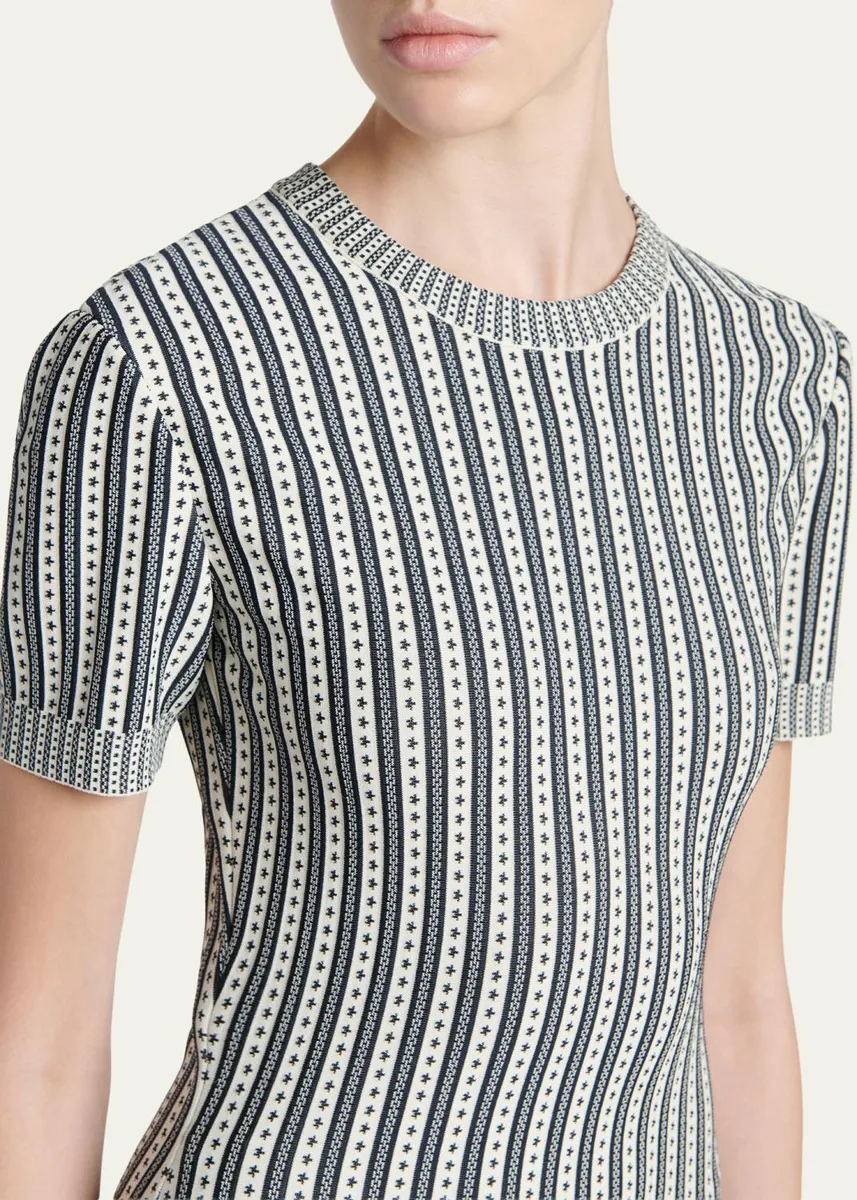 Alexander McQueen Striped Jacquard Knit Trumpet Midi Dress | Thumbnail 5