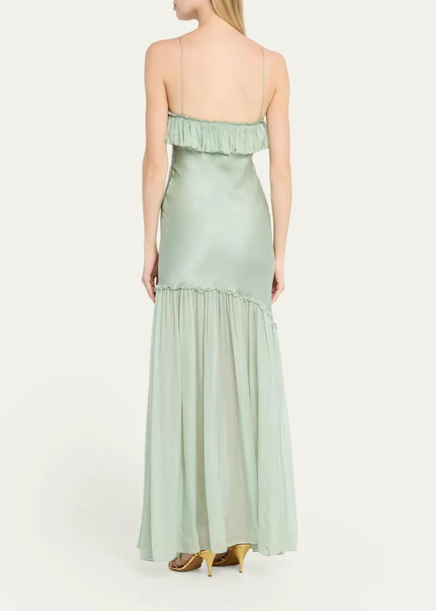 Ulla Johnson Elaria Sleeveless Silk Ruffle Gown | Thumbnail 3