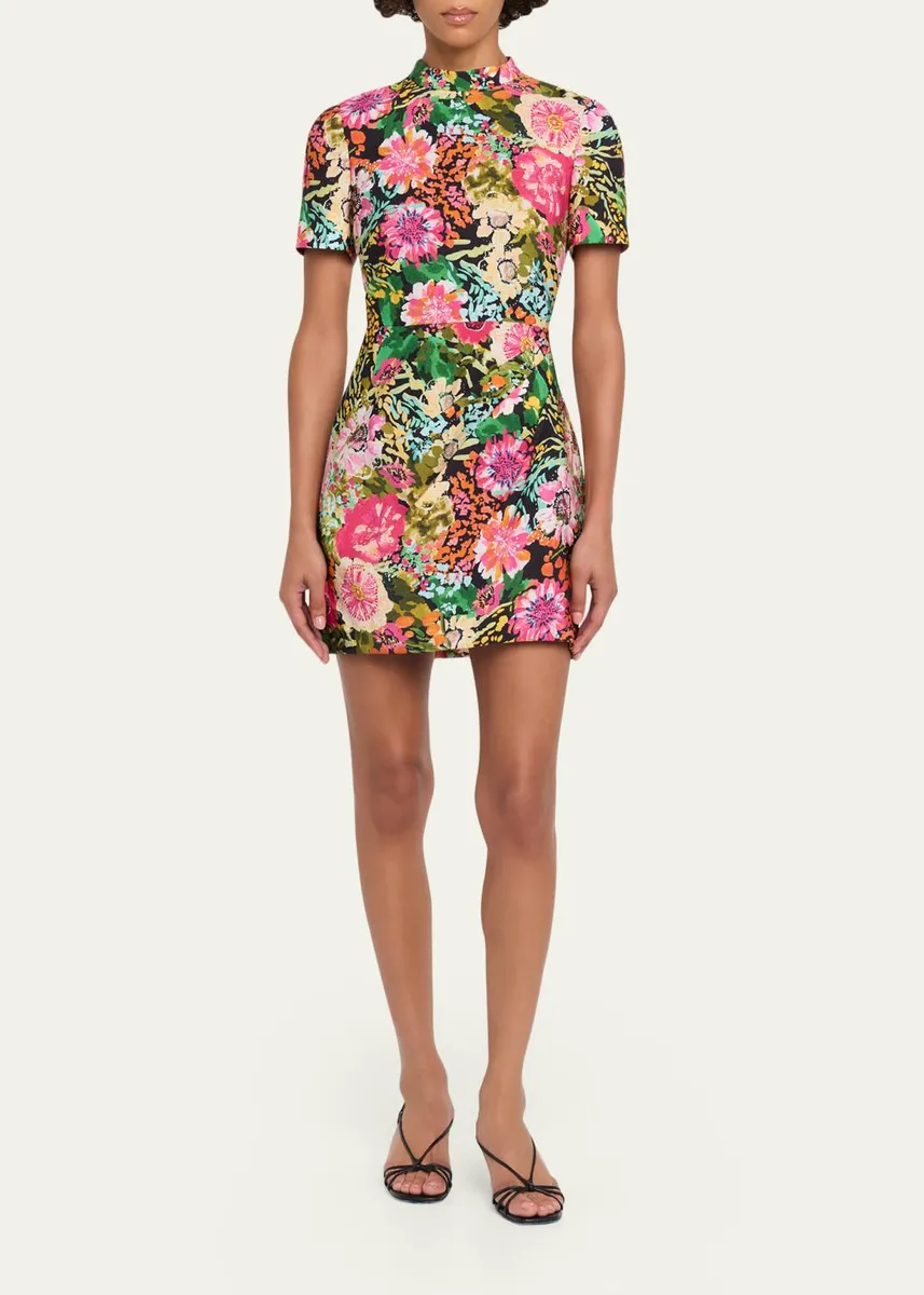 Saloni Draped Floral Mini Dress | Thumbnail 2