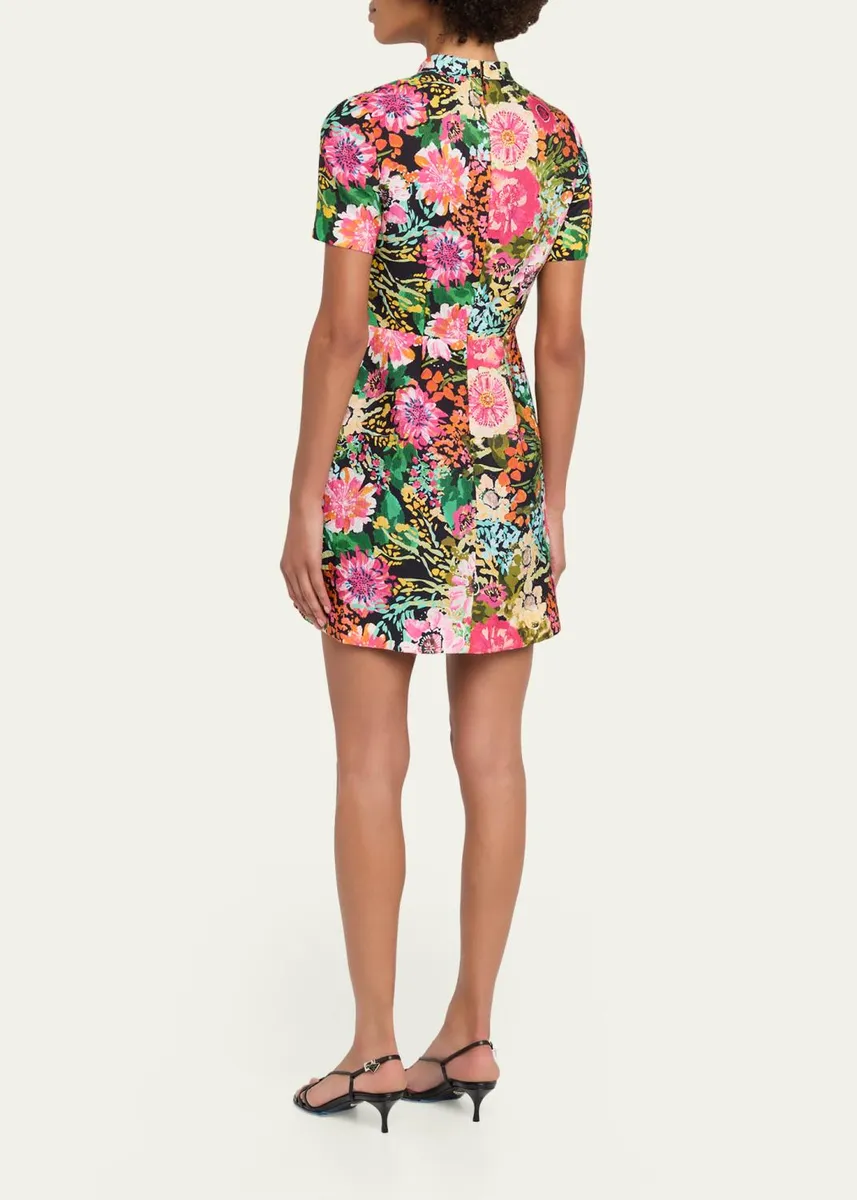 Saloni Draped Floral Mini Dress | Thumbnail 3