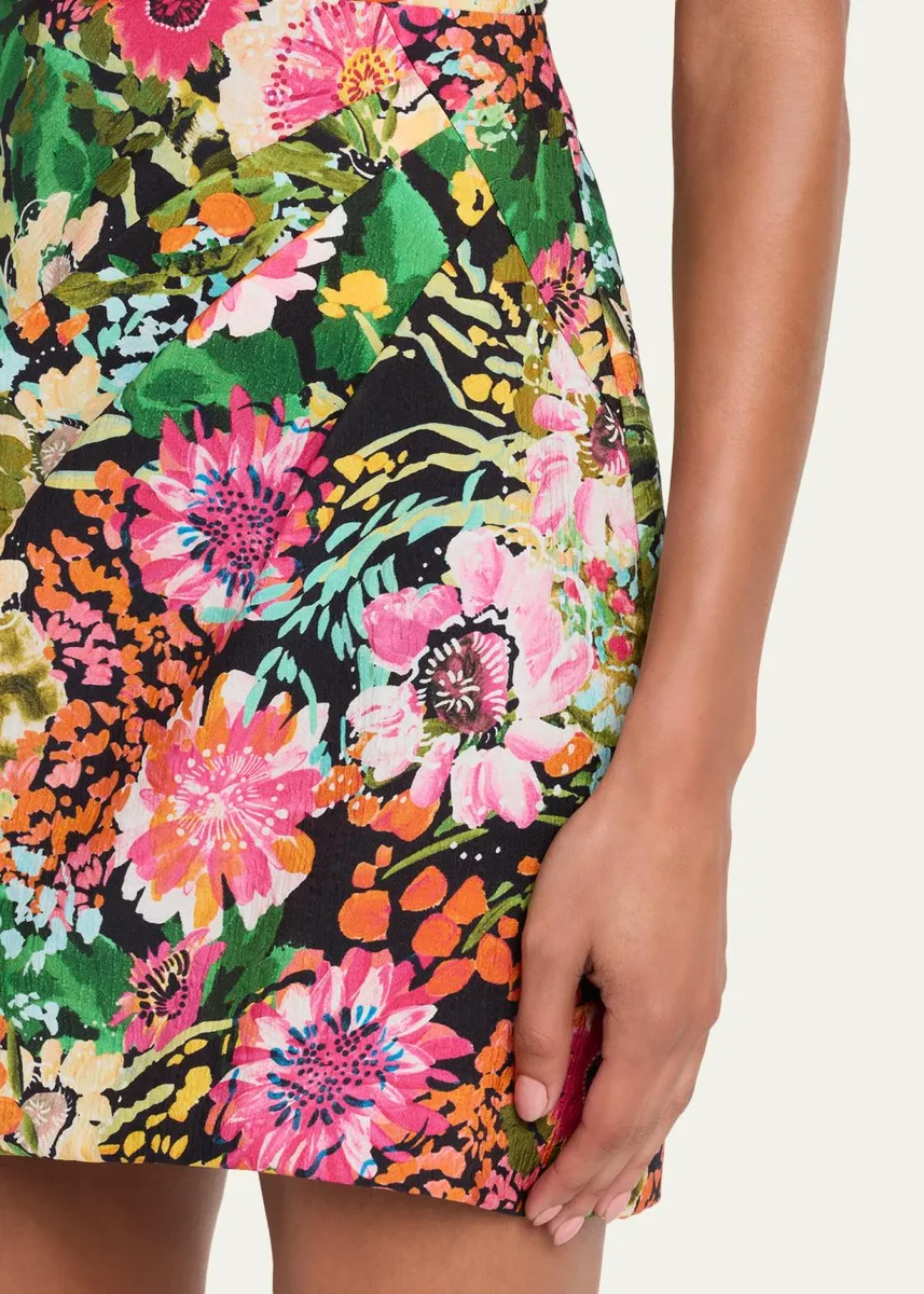 Saloni Draped Floral Mini Dress | Thumbnail 5