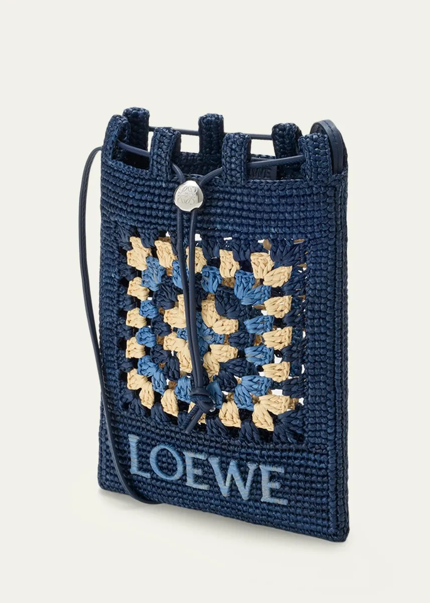 Loewe x Paula's Ibiza Crochet Raffia Pocket Crossbody Bag | Thumbnail 3