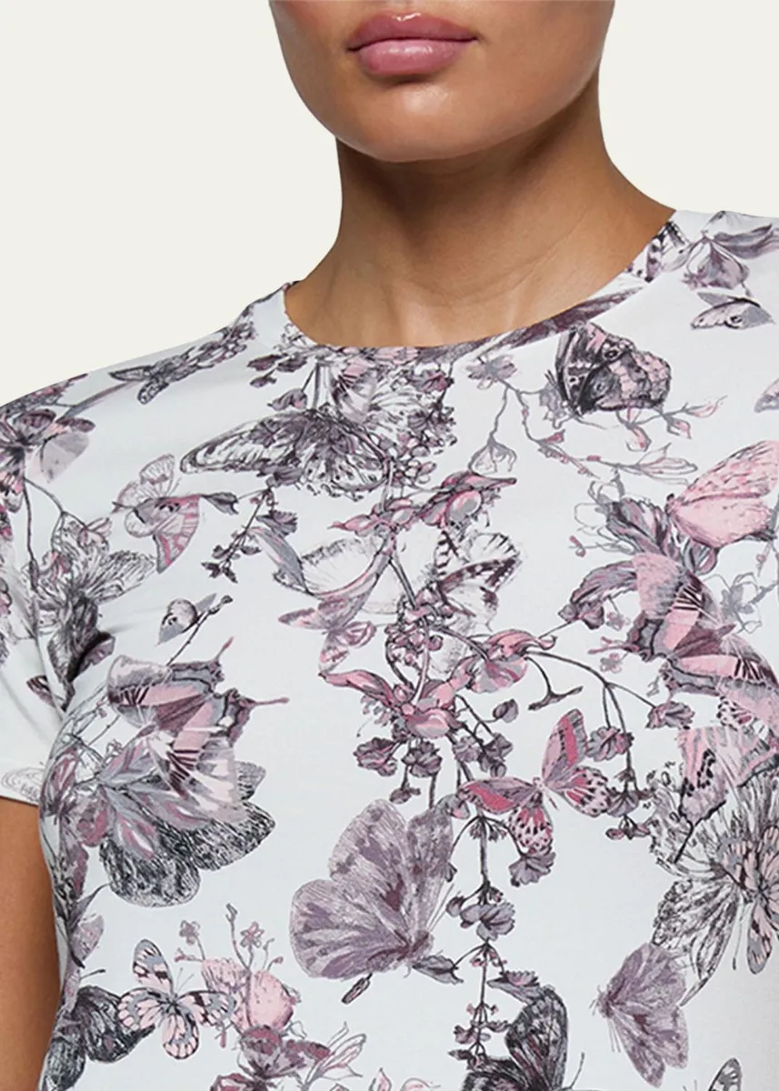 L'Agence Ressi Short-Sleeve Butterfly Vine Tee | Thumbnail 5