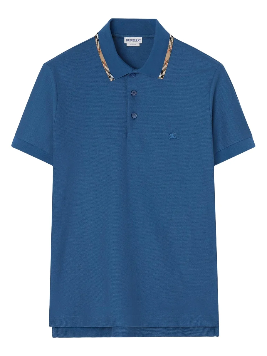 Burberry Men's Eddie Check-Trim Cotton Polo Shirt