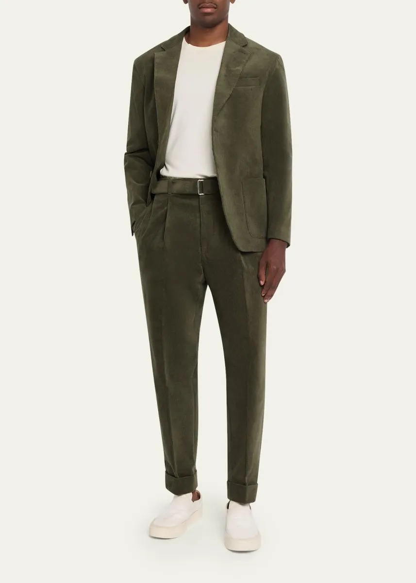 OFFICINE GÉNÉRALE Men's Hugo Corduroy Belted Trousers | Thumbnail 2 OFFICINE GÉNÉRALE Men's Hugo Corduroy Belted Trousers | Thumbnail 2